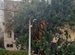 إنقاذ رجل مصاب بجروح طفيفة من حريق في الهدار